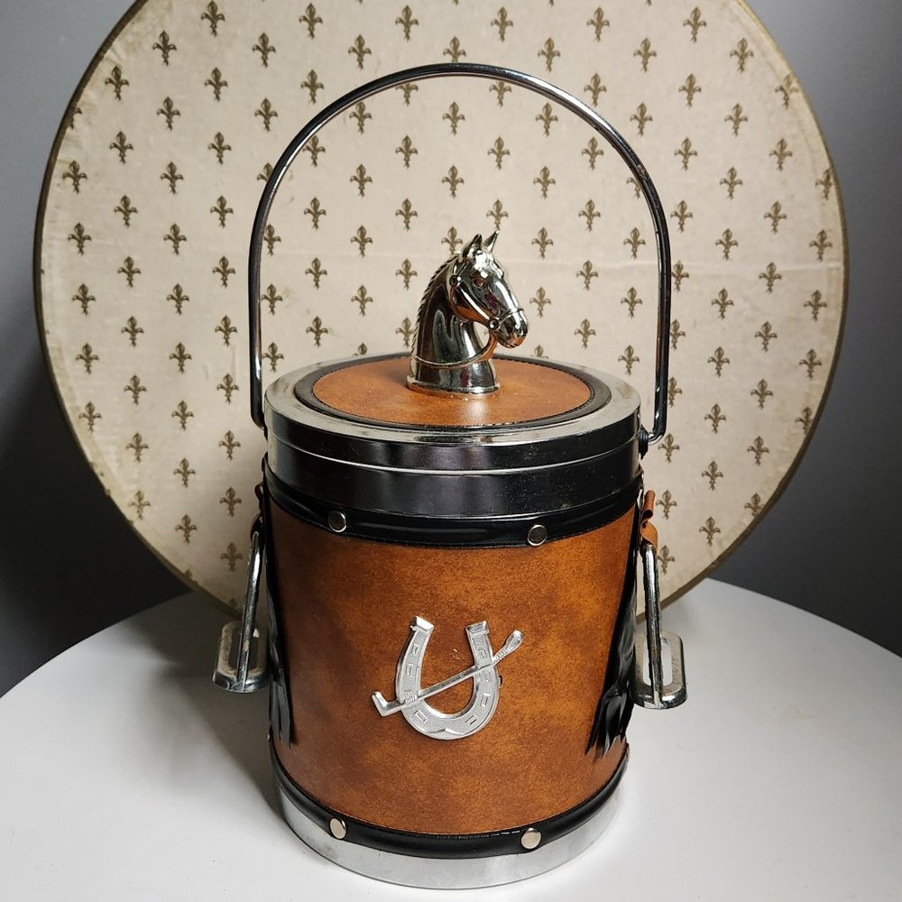 Vintage 1970s Horse Ice Bucket.